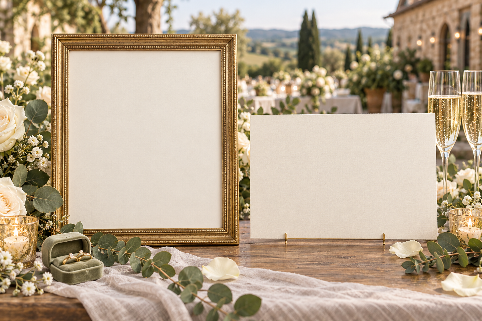 Wedding keepsake design with ivory roses